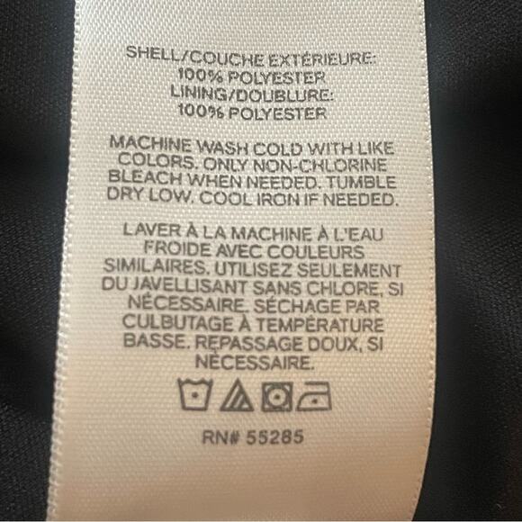 Express black white long sleeve a-line mini dress size extra small XS b8 - Picture 3 of 4